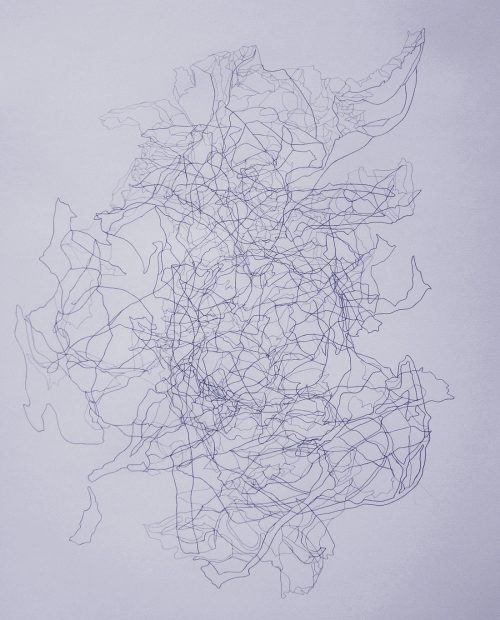 Doa Aly, Drawing #128, 2018, Pencil on cotton paper, 95 x 60 cm. Art Jameel Collection. Photo courtesy of the artist and The Gypsum Gallery.