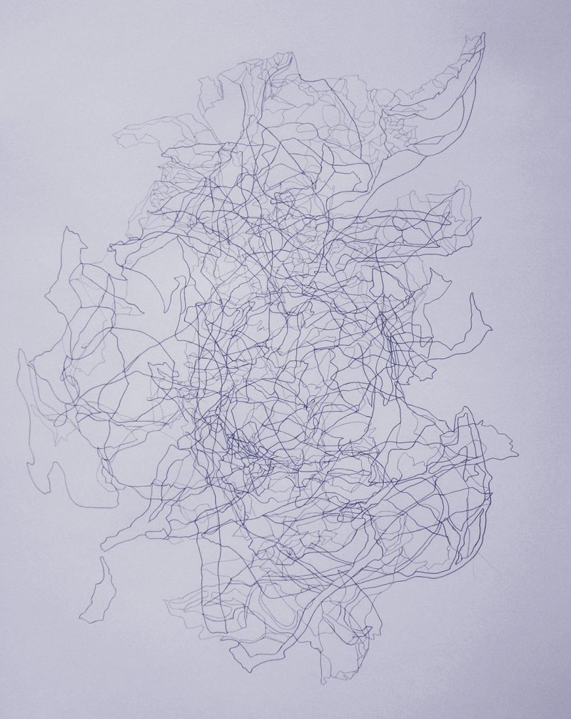 Doa Aly, Drawing #128, 2018, Pencil on cotton paper, 95 x 60 cm. Art Jameel Collection. Photo courtesy of the artist and The Gypsum Gallery.