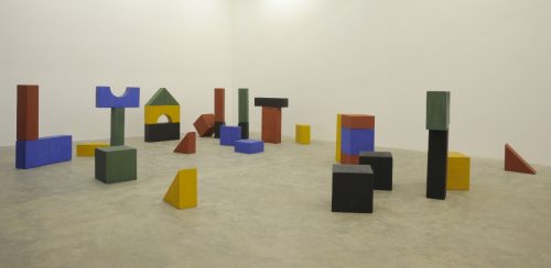Yto Barrada, Lyautey Unit Blocks, 2010, Wood and paint, Dimensions variable. Image courtesy of the artist and Sfeir-Semler Gallery Beirut / Hamburg. Art Jameel Collection