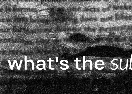 Reading Group – What’s the subject? with Karno Dasgupta