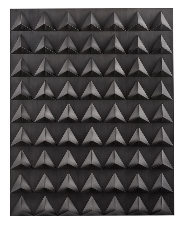 Ayesha Sultana, Untitled, 2018, Graphite on folded archival paper mounted on aluminium dibond, 71.1 x 55.9 cm. Courtesy of the artist and Experimenter. Art Jameel Collection. 