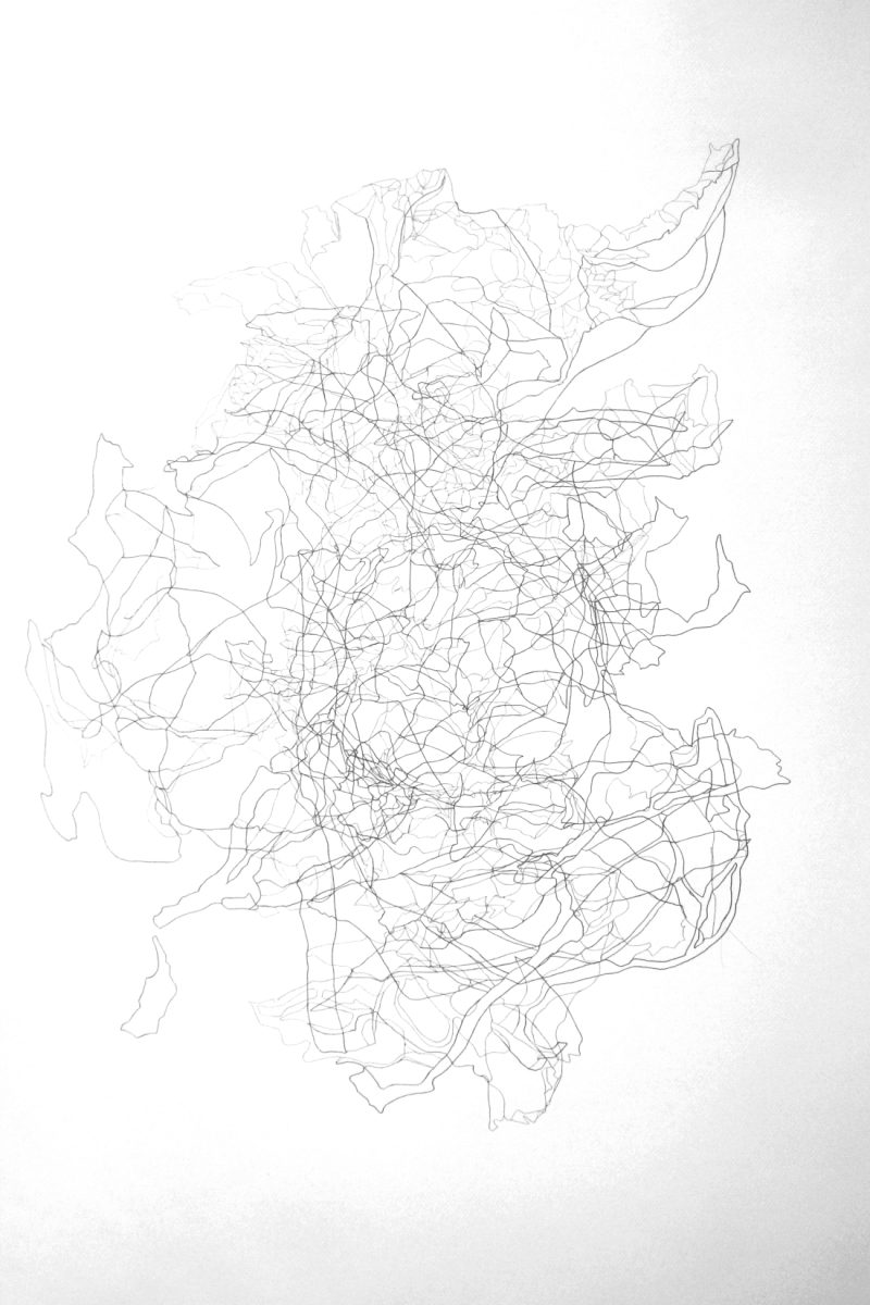 Doa Aly, Drawing #128, 2018, Pencil on cotton paper, 95 x 60 cm. Art Jameel Collection. Photo courtesy of the artist and The Gypsum Gallery.